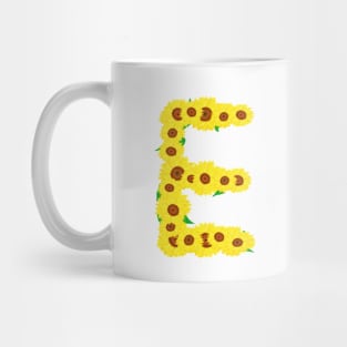 Sunflowers Initial Letter E (White Background) Mug